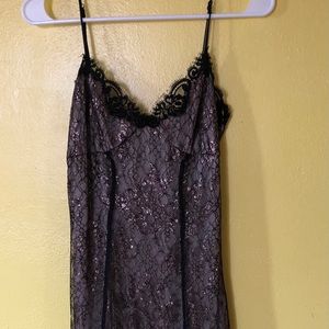 Black + gold, lace, Betsey Johnson cocktail dress